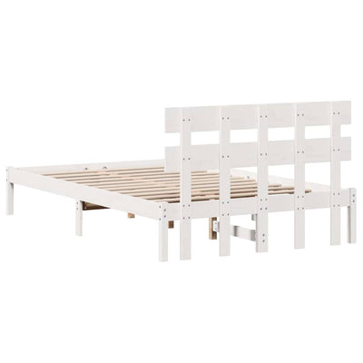 Sängyn runko päätyllä Valkoinen 4FT Small Double Täysi Mänty