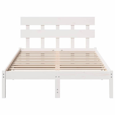 Sängyn runko päätyllä Valkoinen 4FT Small Double Täysi Mänty