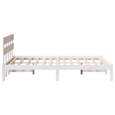 Sängyn runko päätyllä Valkoinen 4FT Small Double Täysi Mänty