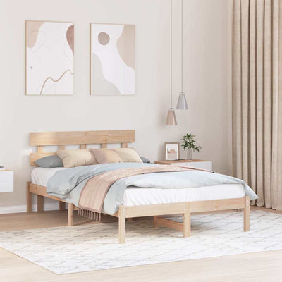 Sängyn runko päätyllä Ruskea 140 x 190 cm Täysi Mänty