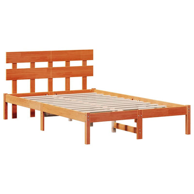 Sängyn runko päätyllä Ruskea 4FT6 Double Täysi Mänty