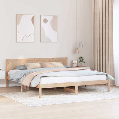 Sängyn runko Ruskea 200 x 200 cm Täysi Mänty