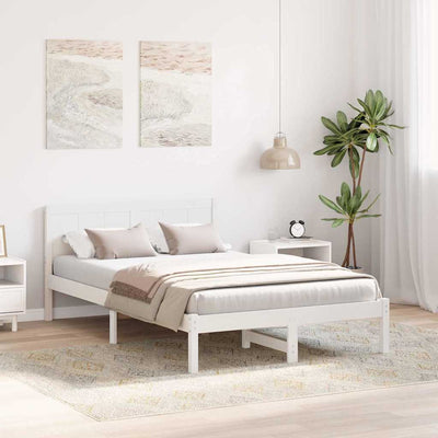 Sängyn runko Valkoinen 120 x 200 cm Täysi Mänty