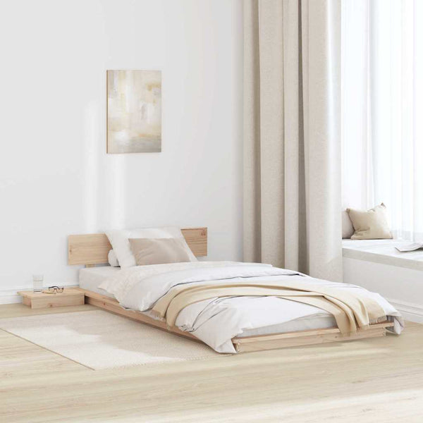 Sängyn runko päätyllä säilytystilassa Ruskea 90 x 200 cm Puu