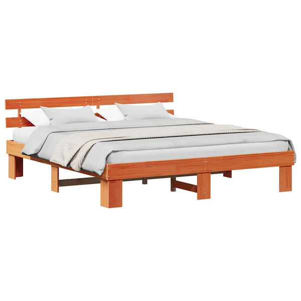 Massiivinen mänty, sängyn runko Vaha ruskea, mitat 200 x 200 cm