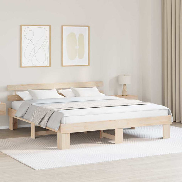 Luonnollinen 6FT Super King Size Massiivinen mänty sängyn runko