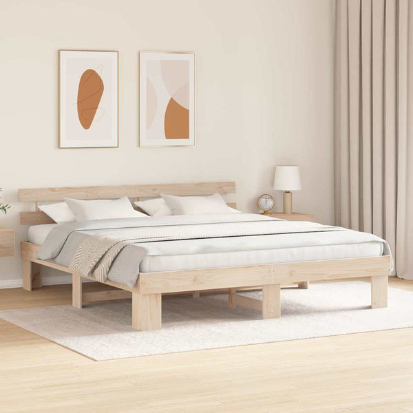 Luonnollinen 6FT Super King Size Massiivinen mänty sängyn runko