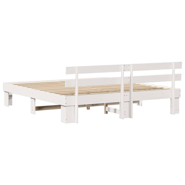 Super King Size 6FT sängyn runko Massiivinen mänty Valkoinen