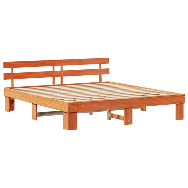 6FT Super King Size Vaha ruskea sängyn runko massiivinen mänty