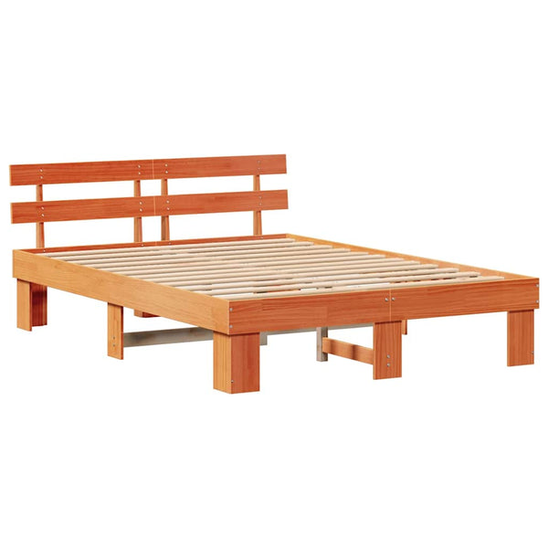 140 x 200 cm sängyn runko Vaha ruskea massiivinen mänty