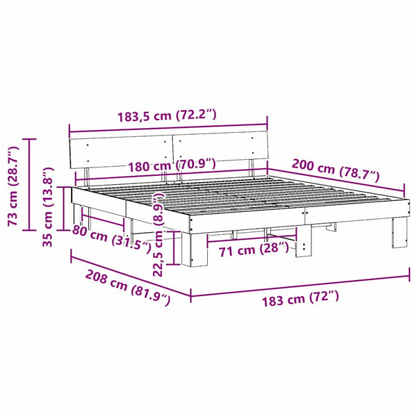 Massiivinen mänty 6FT Super King Size Luonnollinen sängyn runko