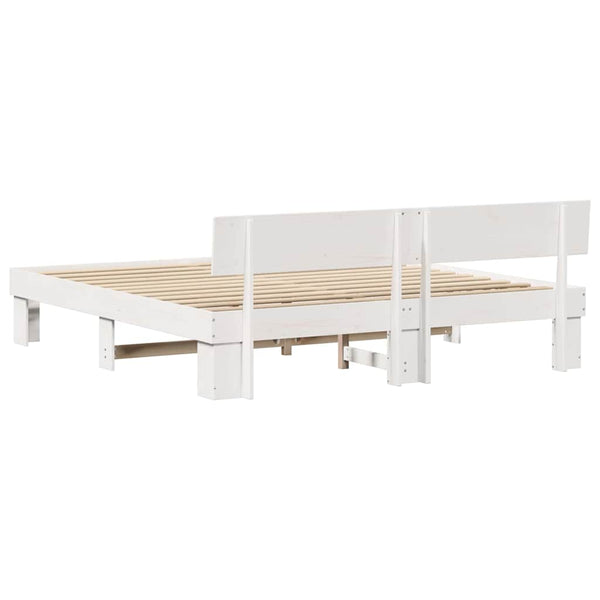 Valkoinen sängyn runko Massiivinen mänty Super King Size 6FT