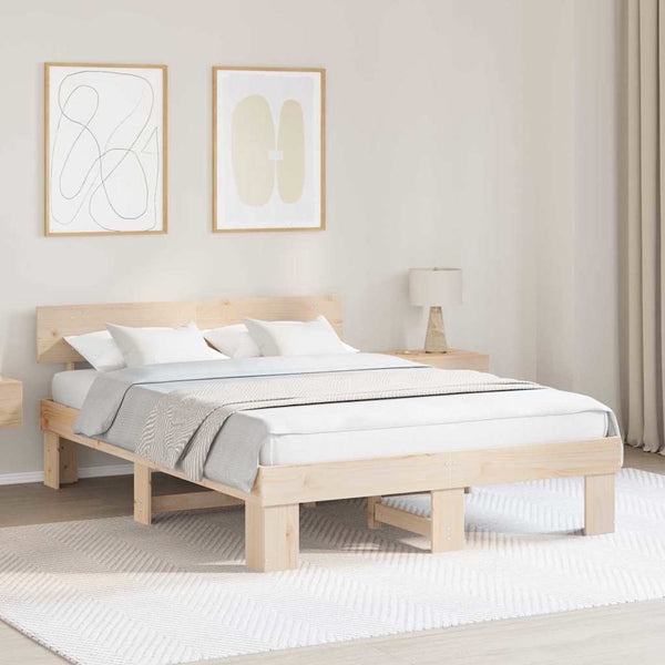 Luonnollinen 140 x 200 cm sängyn runko Massiivinen mänty