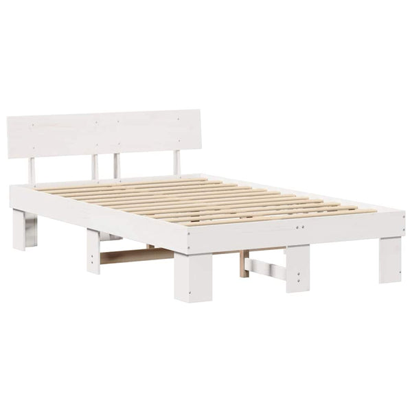 Pieni tuplamalli sängyn runko, valkoisena 4FT massiivista mäntyä