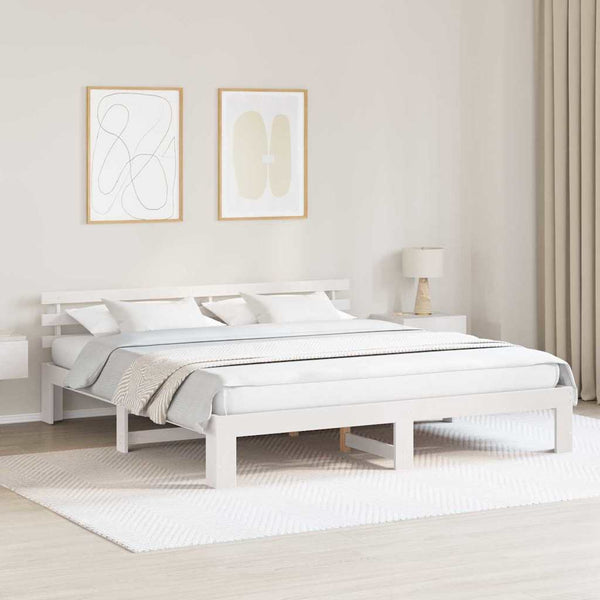 Sängyn runko Super King Size 6FT Valkoinen Massiivinen mänty
