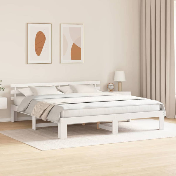 Sängyn runko Super King Size 6FT Valkoinen Massiivinen mänty