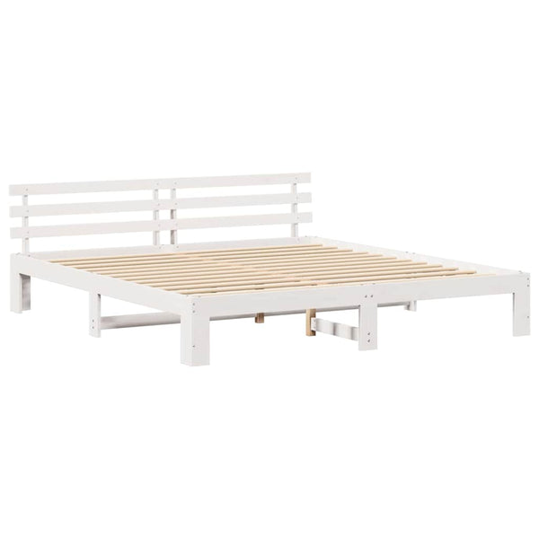 Sängyn runko Super King Size 6FT Valkoinen Massiivinen mänty