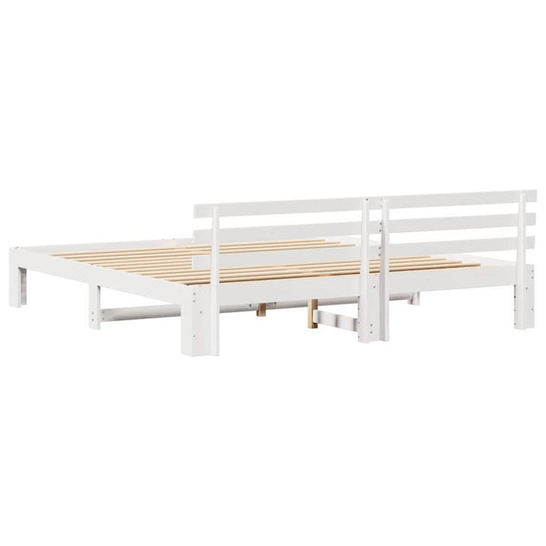 Sängyn runko Super King Size 6FT Valkoinen Massiivinen mänty