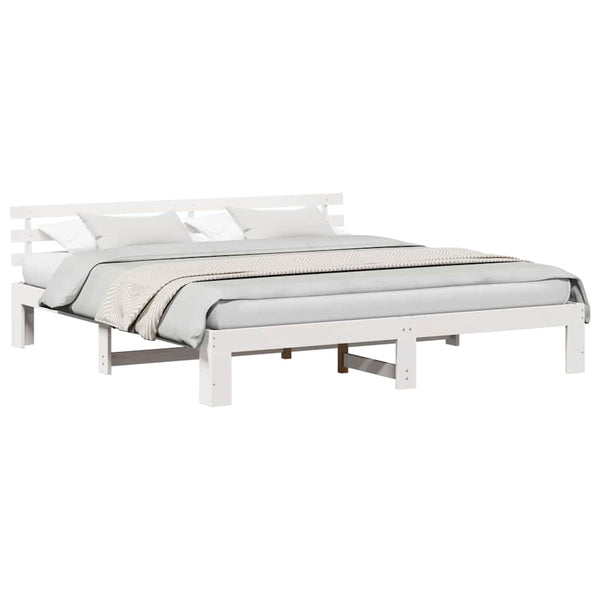 Sängyn runko Super King Size 6FT Valkoinen Massiivinen mänty