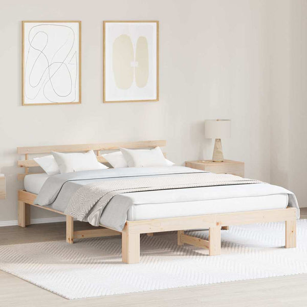 Luonnollinen 160 x 200 cm sängyn runko Massiivinen mänty