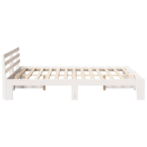 Massiivinen mänty 5FT King Size sängyn runko päätyllä valkoisena