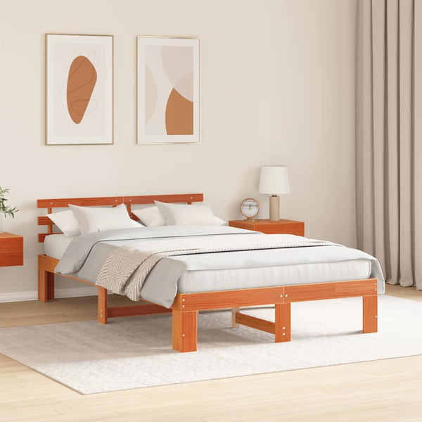 Ruskea vaha massiivinen mänty sängyn runko 4FT Small Double
