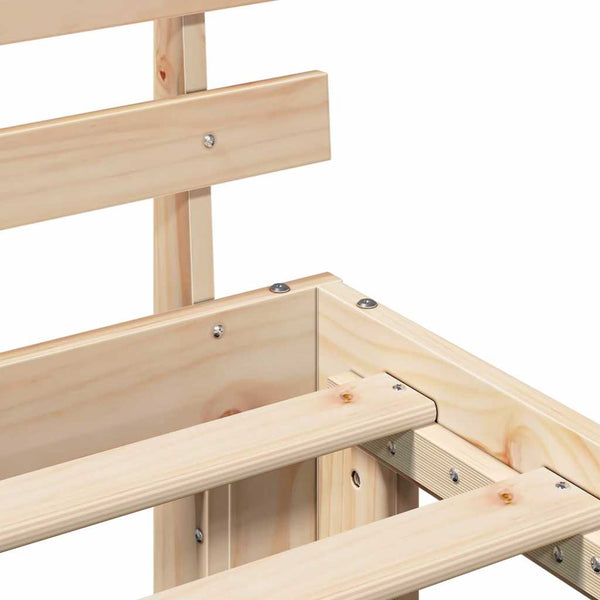 3FT Single Massiivinen mänty Sängyn runko päätyllä Luonnollinen