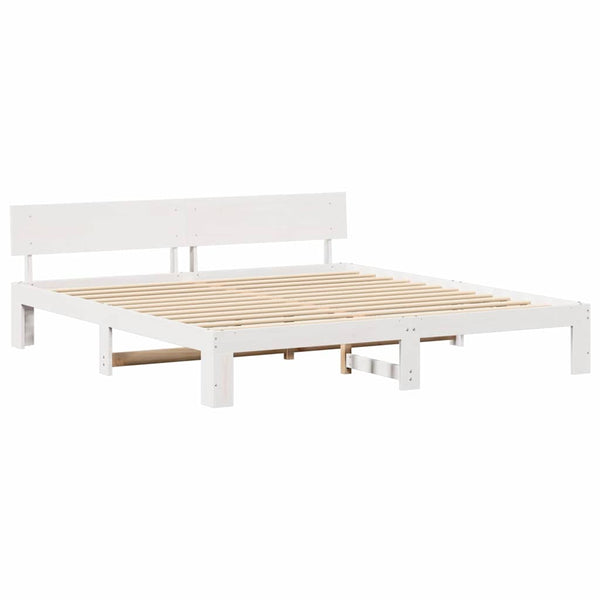 Massiivinen mänty Super King Size sängyn runko 6FT Valkoinen