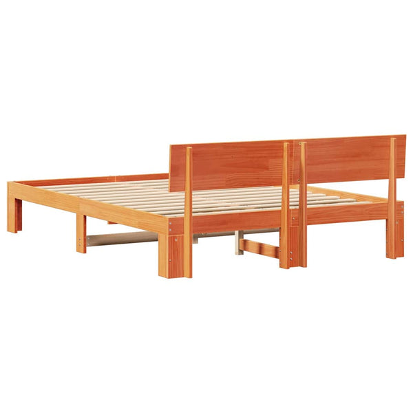 Sängyn runko massiivinen mänty Vaha ruskea 5FT King Size