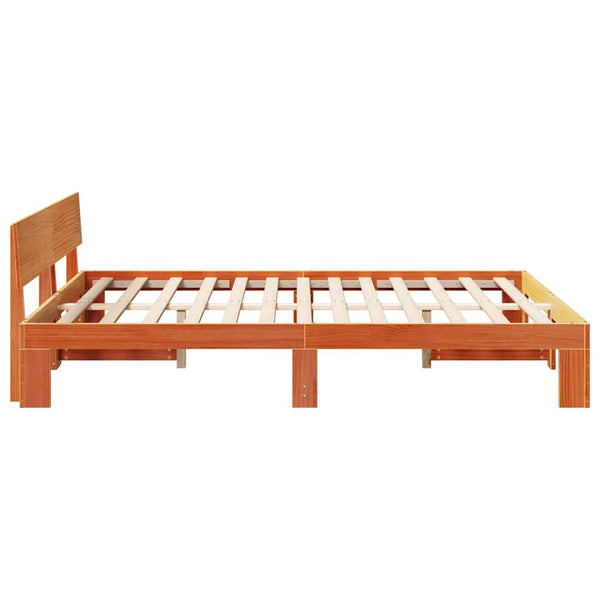 Sängyn runko massiivinen mänty Vaha ruskea 5FT King Size