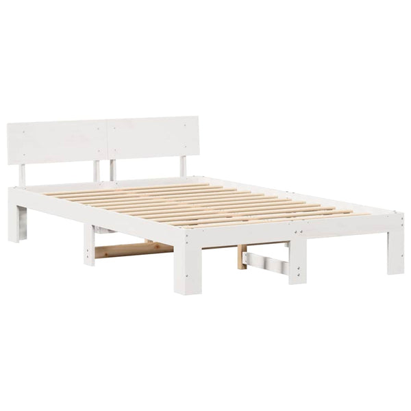 Valkoinen 4FT6 Double sängyn runko massiivisesta mäntyä päädyllä