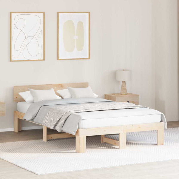 Massiivinen mänty 4FT Small Double Sängyn runko Luonnollinen