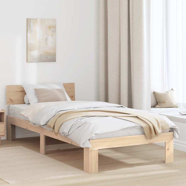 Massiivista mäntyä sängyn runko 80 x 200 cm Luonnollinen