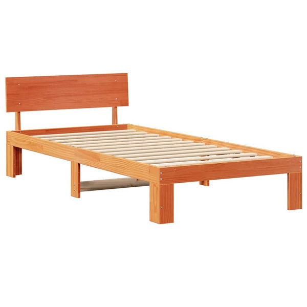 Massiivinen mänty 2FT6 Small Single sängyn runko Vaha ruskea