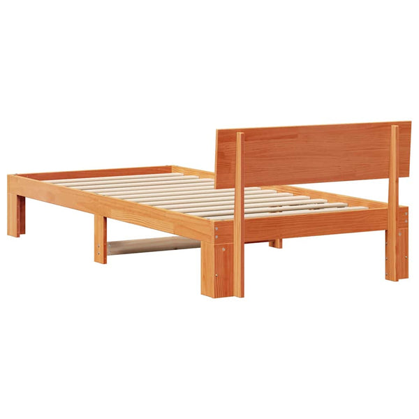 Massiivinen mänty 2FT6 Small Single sängyn runko Vaha ruskea