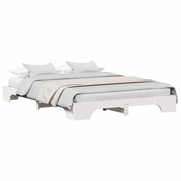 5FT King Size valkoinen sängyn runko massiivimännystä