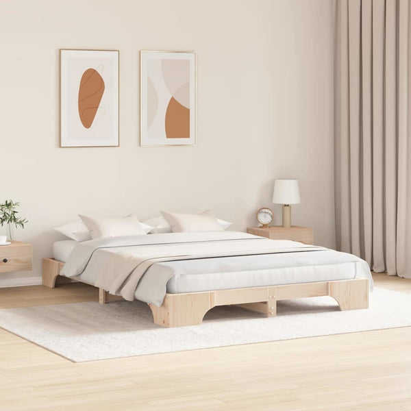Sängyn runko 140 x 200 cm Luonnollinen Massiivinen mänty