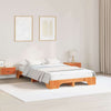 Ruskea sängyn runko 140 x 190 cm massiivimänty