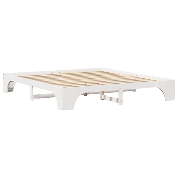 Massiivinen mänty sängyn runko Valkoinen 200 x 200 cm