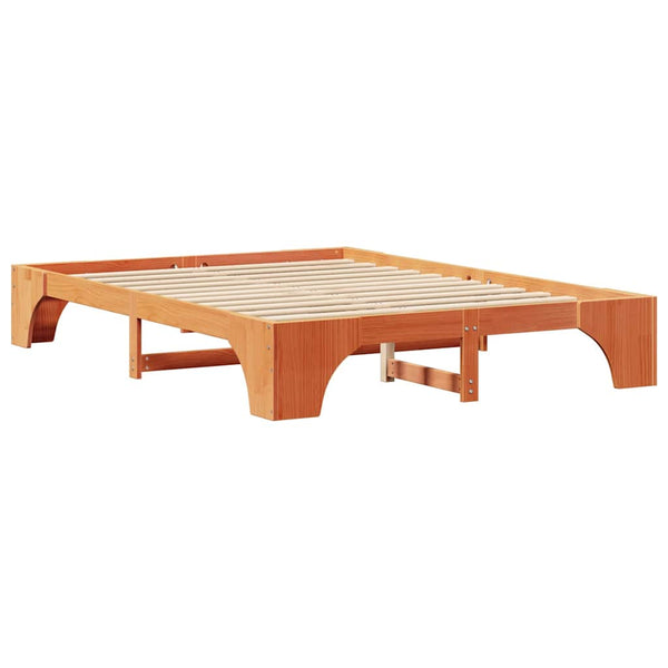 160 x 200 cm massiivinen mänty sängyn runko ruskea vaha