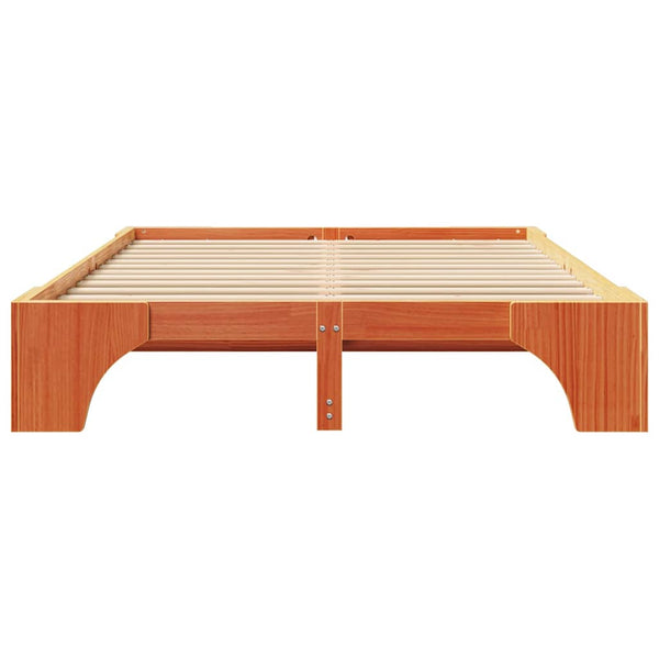 5FT King Size massiivinen mänty sängyn runko Vaha ruskea