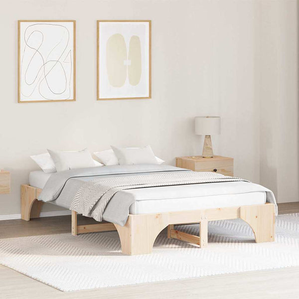 Sängyn runko Massiivinen mänty 140 x 190 cm Luonnollinen