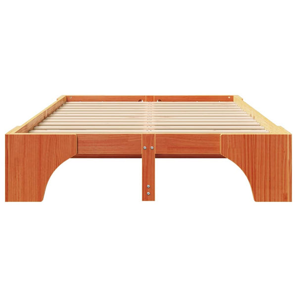 4FT6 Double ruskea sängyn runko massiivinen mänty Vaha