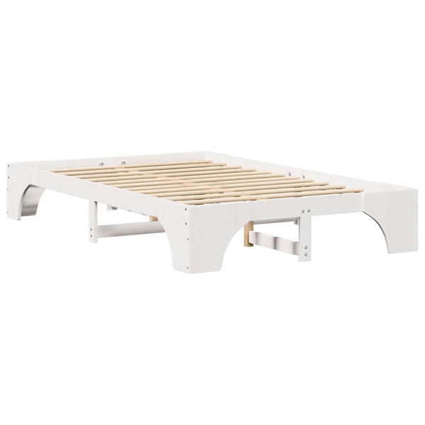 4FT sängyn runko massiivista mäntyä, valkoinen pieni tuplamalli