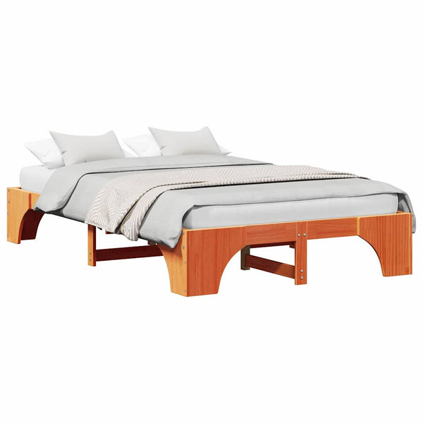 Ruskea vaha sängyn runko 4FT Small Double massiivinen mänty