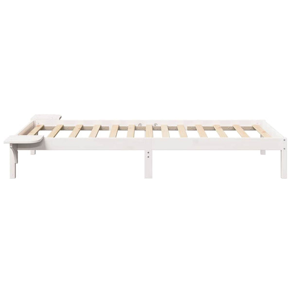 Massiivinen mäntysängyn runko 100 x 200 cm valkoinen