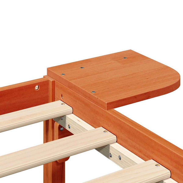 100 x 200 cm sängyn runko ruskeana, valmistettu massiivisesta männystä