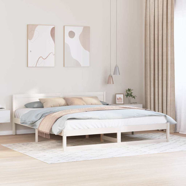 Massiivinen mänty 6FT Super King Size sängyn runko Valkoinen
