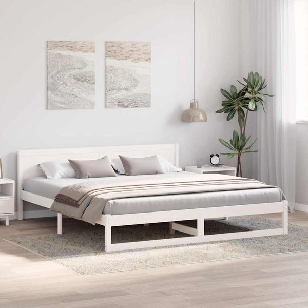 Massiivinen mänty 6FT Super King Size sängyn runko Valkoinen