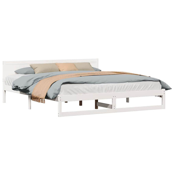 Massiivinen mänty 6FT Super King Size sängyn runko Valkoinen